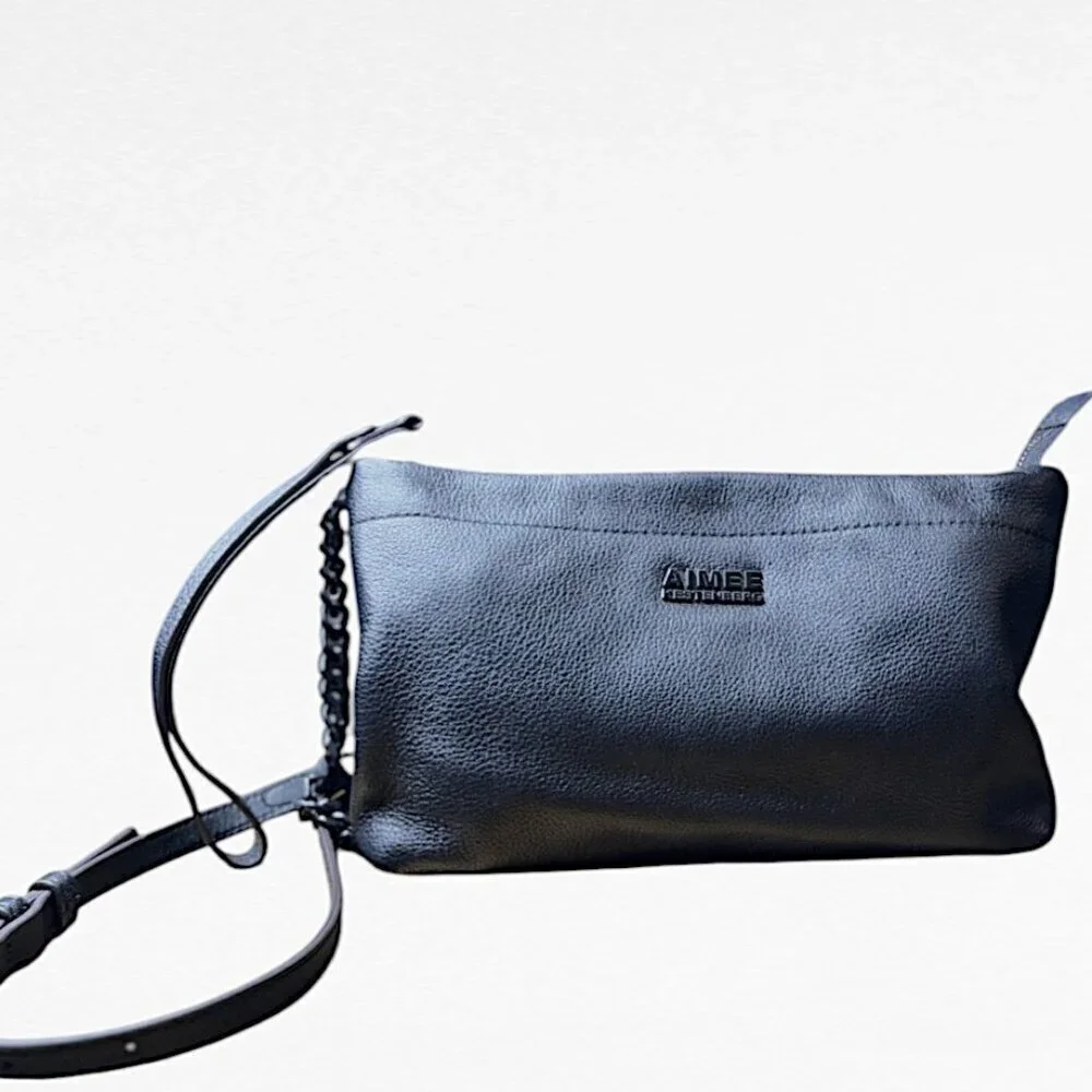 AIMEE KESTENBERG Fiery Convertible Chain Crossbody Clutch Bag In Black